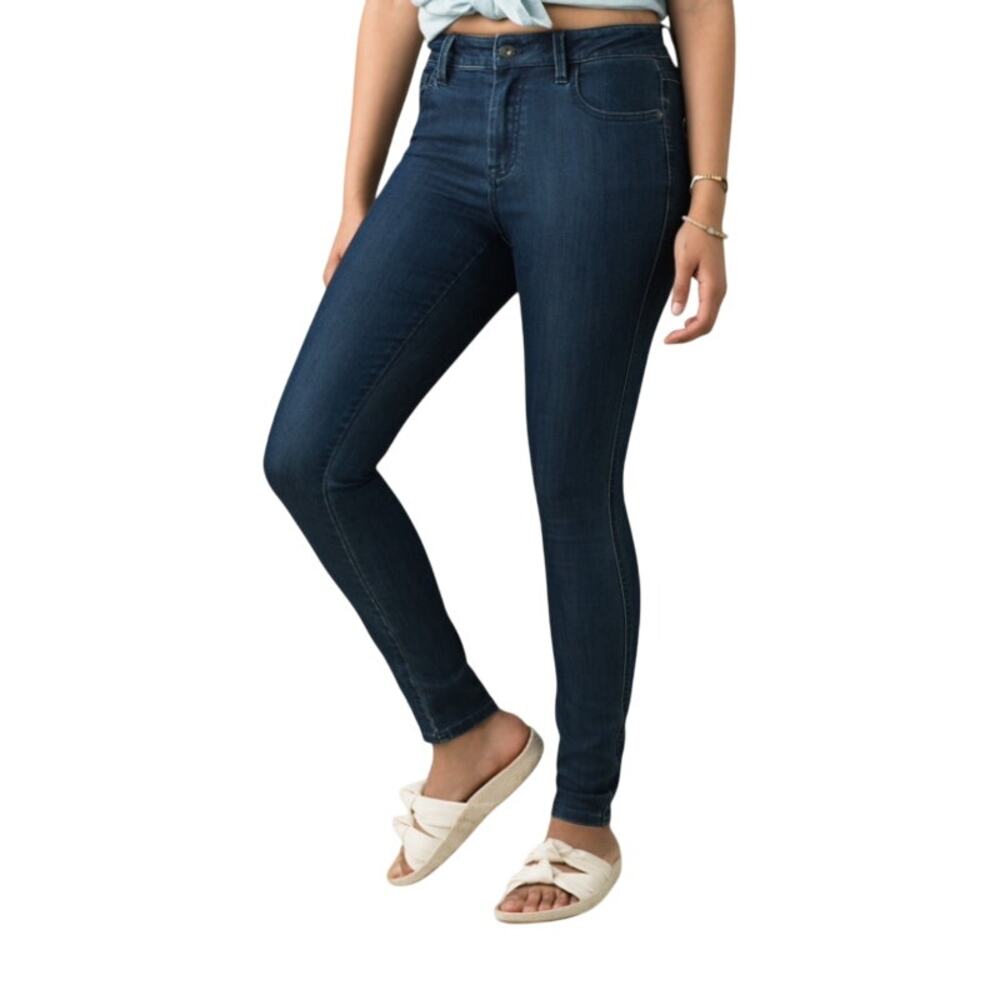 prAna Womens Oday Skinny Jeans Sz 0 Indigo Blue High Rise Stretch NWT